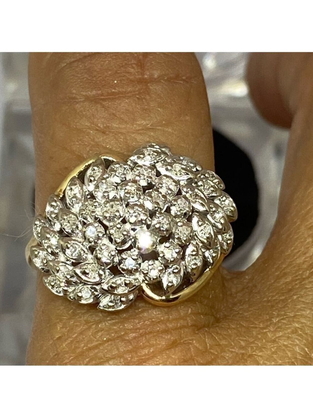 Jewelry-Genuine Diamonds ring. 14k gold, nearly a Karat in diamonds size 9 1/4 - Picture 5 of 14